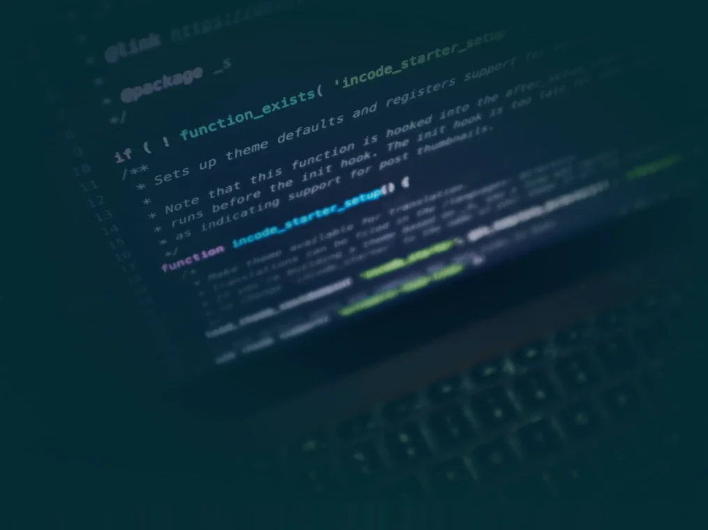 computer screen with code